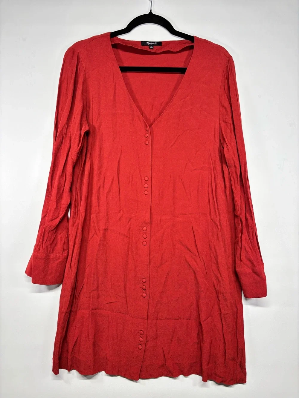 ✨Madewell Women’s Long Sleeve Button-Front Novel Dress – Size M